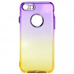 Wholesale iPhone 8 / 7 Two Tone Color Hybrid Case (Purple Gold)